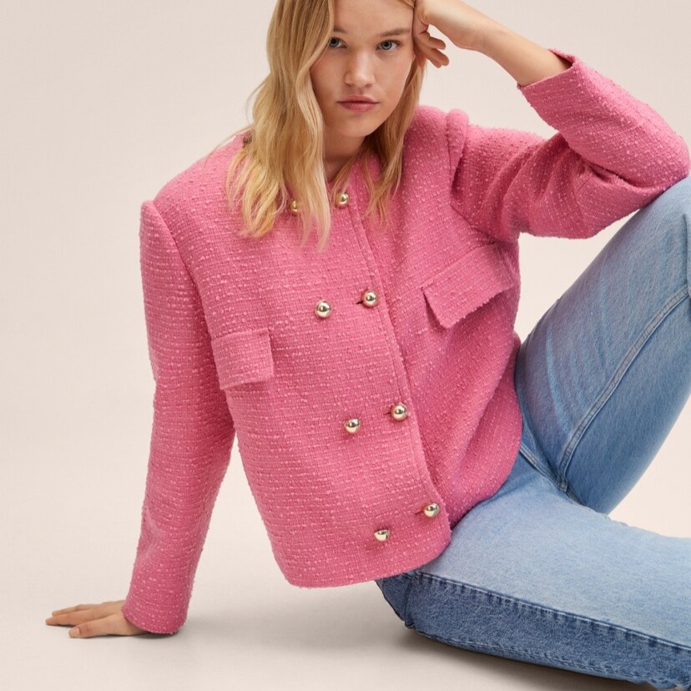 Mango Pink Tweed Jacket - Picture 4 of 8